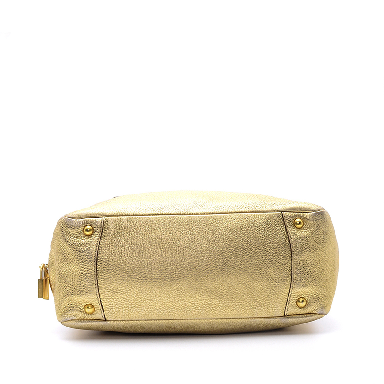 Prada - Gold Daino Vitello Leather Shopper Tote Bag